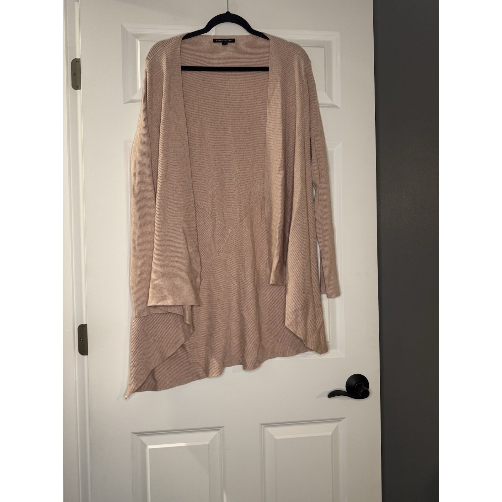 41 Hawthorn Ribbed Open Front Cardigan Sweater Large Mauve